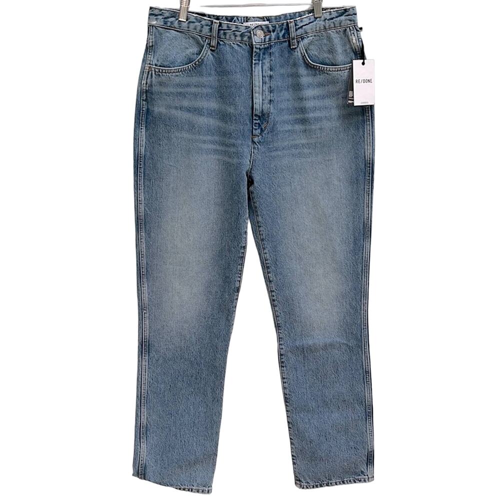 RE/DONE 70's Cigarette Denim Jeans in Blue Sea Size 32 NWT